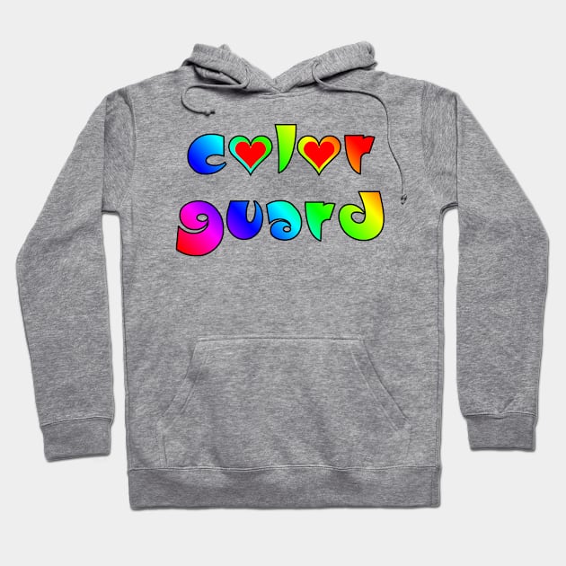 Colorful Color Guard Hearts Hoodie by Barthol Graphics